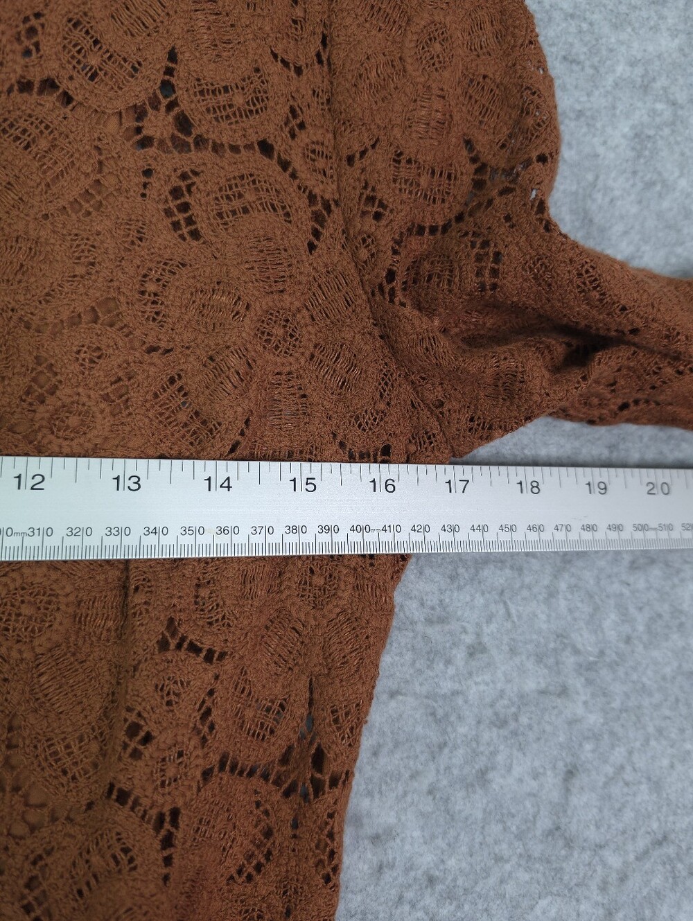 Sezane Fama Caramel Guipure Lace V-Neck Midi Dress 34/ US 2 - Picture 9 of 12